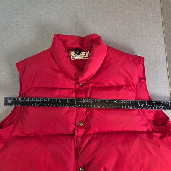 Vintage L.L. Bean Goose Down Puffer Vest Men’s Long 1424BL Made USA Red - Picture 5 of 7